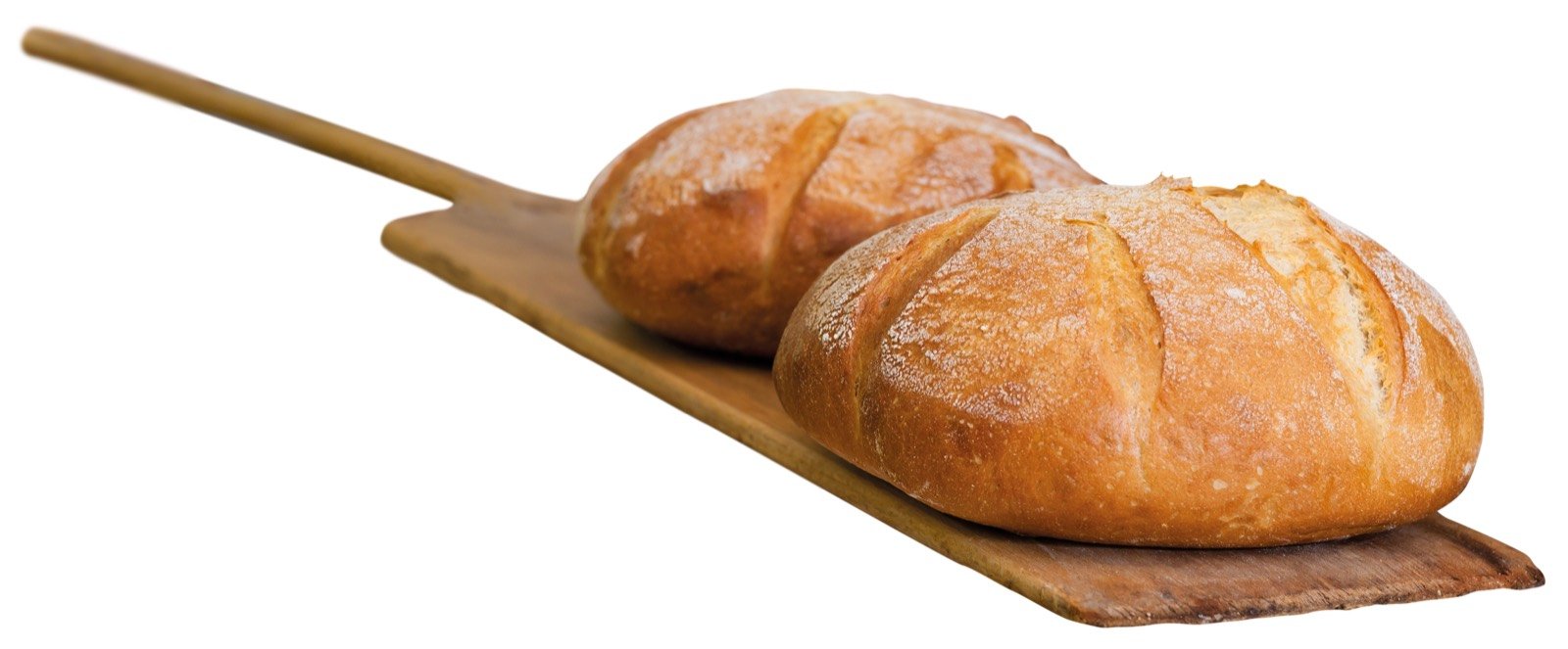 Bread on a baker's peel